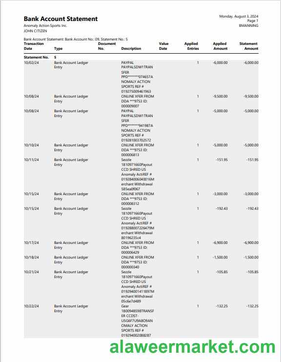 USA New York bank statement 3 – 6 months Word and PDF example